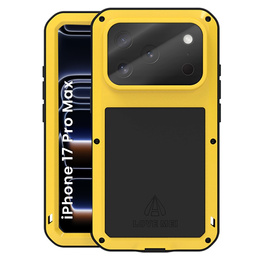 Etui Love Mei do iPhone 17 Pro Max, pancerne ze szkłem, żółte