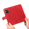 Etui z klapką do Xiaomi Redmi Note 12 4G, Mandala, czerwone