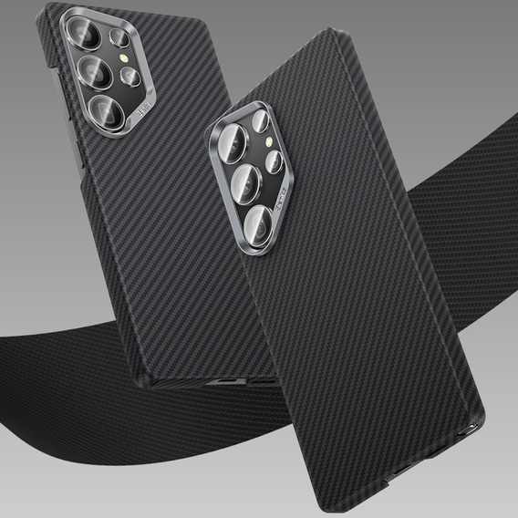 Etui BENKS Kevlar do Samsung Galaxy S25, Carbon Fiber 600D 0043, do MagSafe, czarne