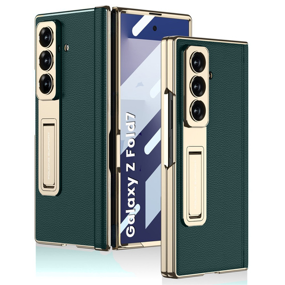 Etui GKK do Samsung Galaxy Z Fold7 5G ze szkłem i podstawką – zielone