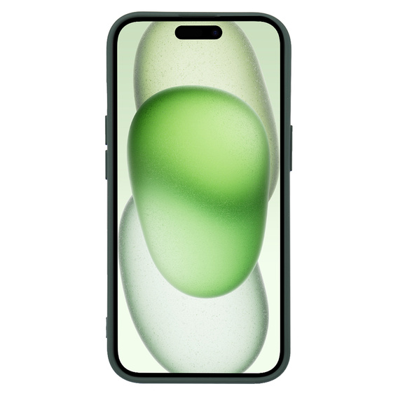 Etui do iPhone 15, Silicone Lite, ciemnozielone