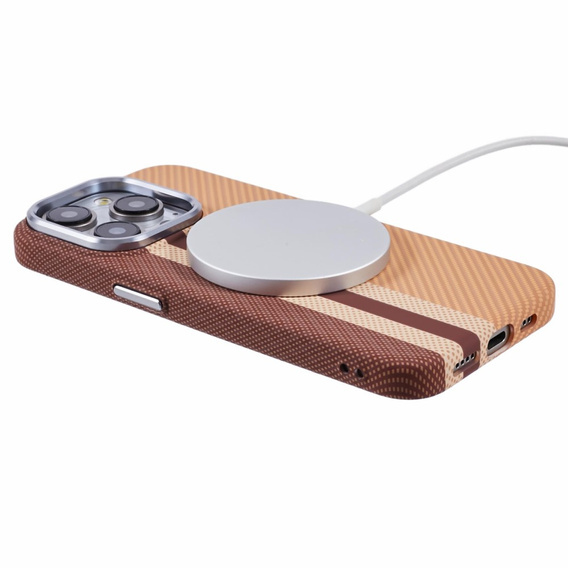 Etui do iPhone 13 Pro, Carbon Fiber MagSafe, żółte