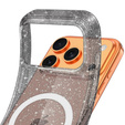 Etui do iPhone 17 Pro Max, do MagSafe, brokatowe, półprzezroczyste czarne