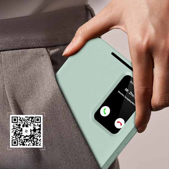 Etui z klapką do Samsung Galaxy S23 FE, Smart View Wallet, zielone