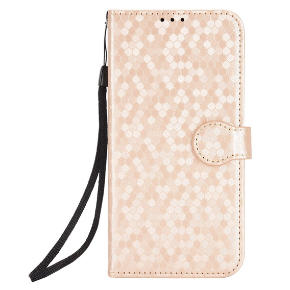 Etui z klapką do Xiaomi Redmi Note 14 4G, Wallet Rhombus, różowe