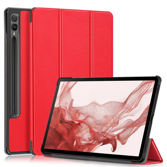 Etui do Samsung Galaxy Tab S9 Plus, Smartcase z miejscem na rysik, czerwone