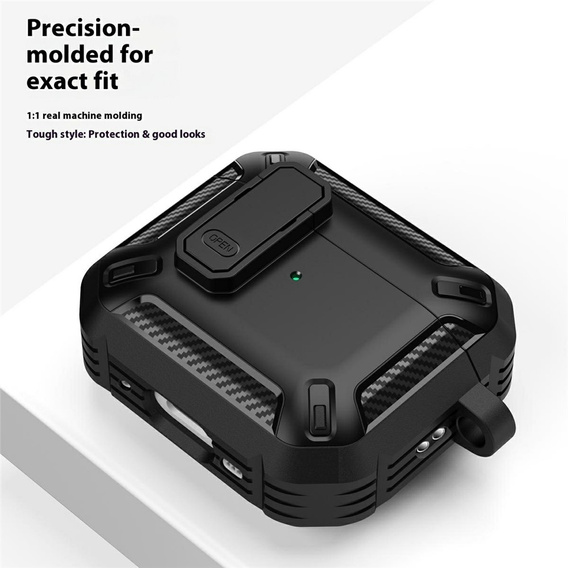 Etui ochronne do AirPods Pro 3, karabińczykiem, czarne