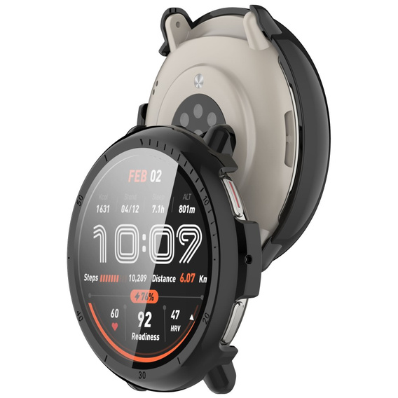 2w1 Etui + Szkło Hartowane do Amazfit Active 2, Czarne