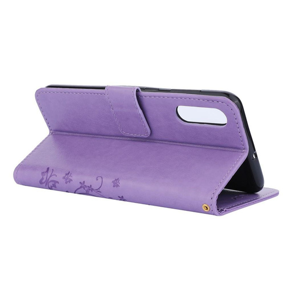 Etui z klapką do Samsung Galaxy A50s / A50 / A30s, Butterfly, fioletowe