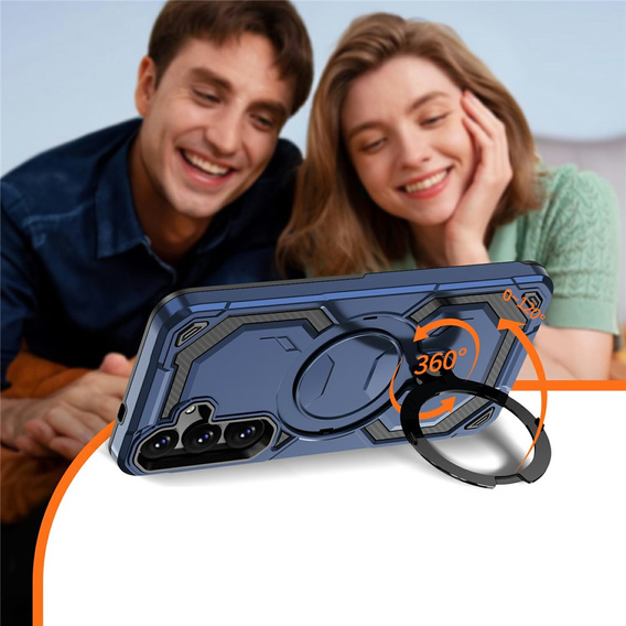 Etui magnetyczne do Samsung Galaxy A57 5G z podstawką, niebieskie