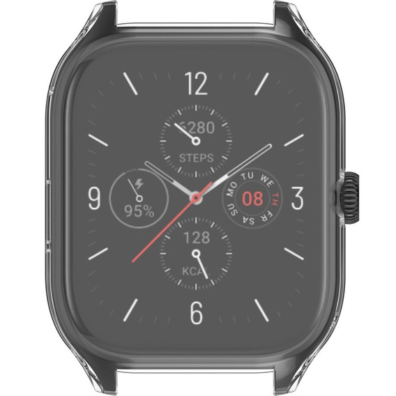 2w1 Etui z osłoną na ekran do Amazfit GTS 4, Przezroczyste
