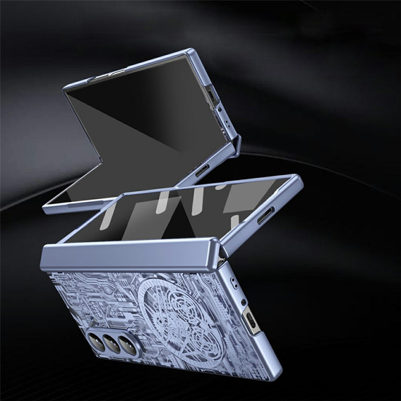 Etui do Samsung Galaxy Z Fold7 5G, Mechanical Legend, niebieskie