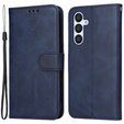 Etui z klapką do Samsung Galaxy A34 5G, Leather Wallet, granatowe