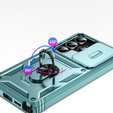 Etui do Samsung Galaxy S25 Ultra, KickStand Camera Lens, niebieskie