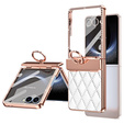 Etui ze szkłem do Samsung Galaxy Z Flip7 5G – białe