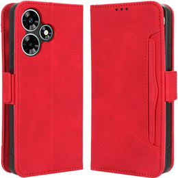 Etui z klapką do Infinix Hot 30, Card Slot, czerwone