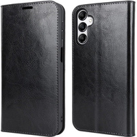 Etui skórzane do Samsung Galaxy A25 5G, Genuine Leather, z klapką, Czarne