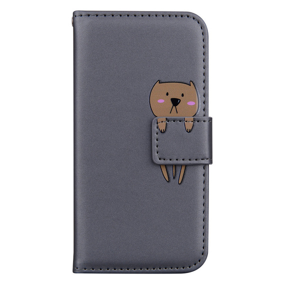 Etui Wallet do Huawei P Smart 2019, Teddy, Grey