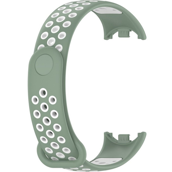Pasek Silikonowy do Xiaomi Smart Band 10 / 9 / 8, Zielony / Biały
