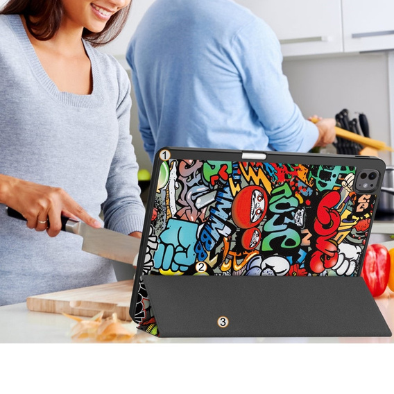Etui do iPad Pro 13" 2024 (7 gen.), Smartcase, graffiti