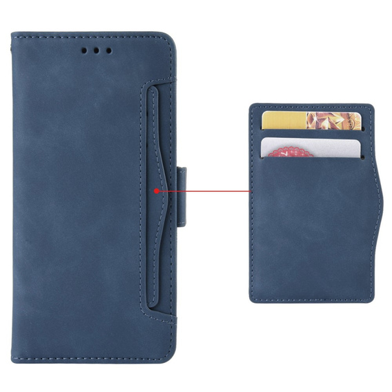 Etui z klapką do Samsung Galaxy A15 4G / 5G, Card Slot, granatowe
