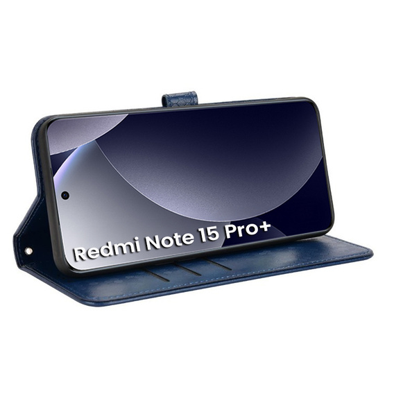 Etui z klapką do Xiaomi Redmi Note 15 Pro Plus 5G / Poco M8 Pro 5G, Wallet Rhombus, niebieskie