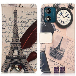 Etui z klapką do Motorola Moto E13, Wallet, Eiffel Tower