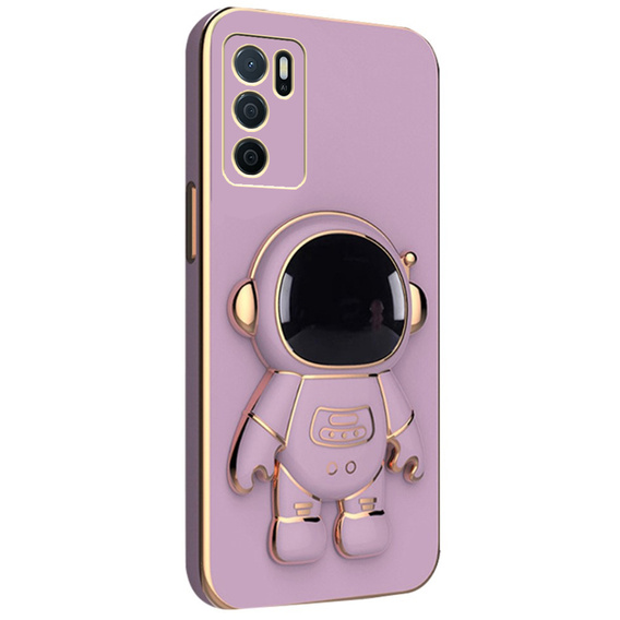 Etui do Oppo A16, Astronaut, fioletowe