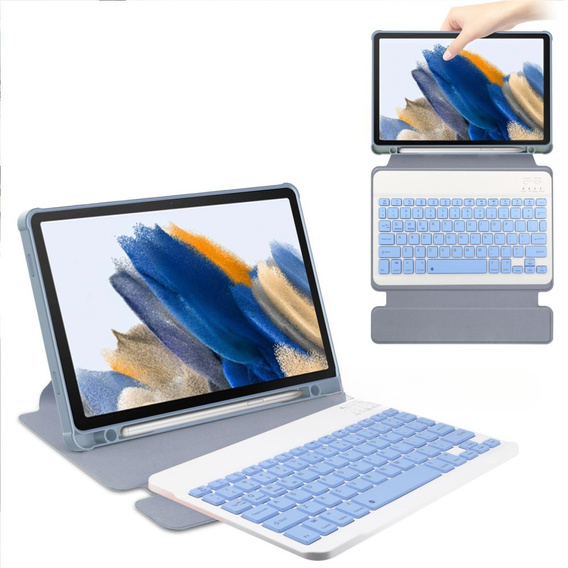 Etui z klawiaturą do Samsung Galaxy Tab A9+, Rotary 360° Leather, fioletowe