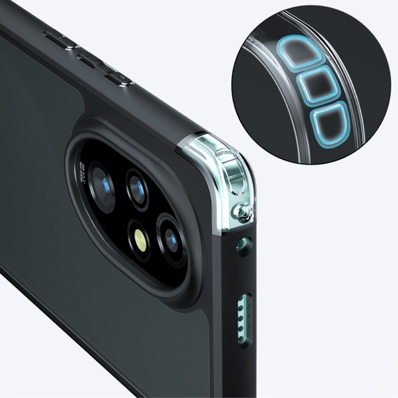 Etui matowe do Honor 200 Pro 5G – transparentne, czarne, z powłoką Soft Touch