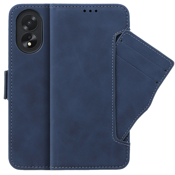 Etui z klapką do Oppo A58 4G, Card Slot, niebieskie