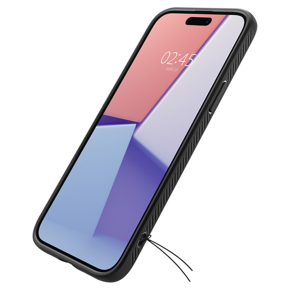 Etui Spigen do iPhone 15, Liquid Air, Czarne + Szkło