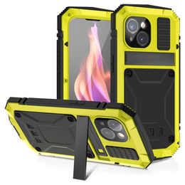 Etui do iPhone 15, R-JUST, pancerne, żółte / czarne