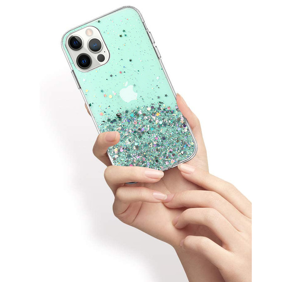 Etui do iPhone 13 Pro, Glittery, zielone