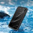 Etui Wodoodporne IP68 do iPhone 17 Pro Max, Redpepper, do MagSafe, przezroczyste z czarną ramką