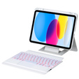 Etui z klawiaturą Bluetooth i touchpadem do iPad 11" 2025 A16 (11 gen.) / iPad 10.9" 2022 (10 gen.) – białe