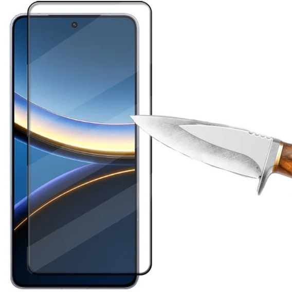 Szkło Hartowane 3D do Xiaomi Poco F7 Pro, czarna ramka