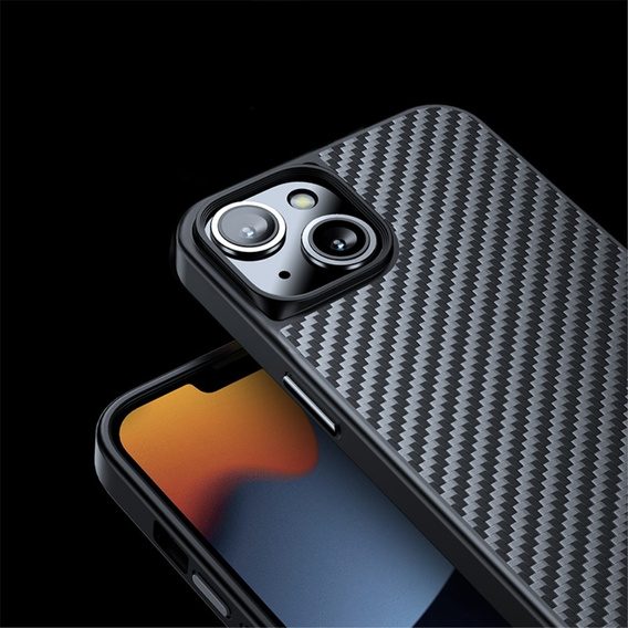 Etui Kevlar MAGSAFE do iPhone 13, obudowa plecki z TPU + Włókno węglowe