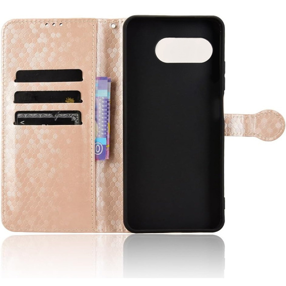 Etui z klapką do T Phone 3 5G, Wallet Rhombus, złote