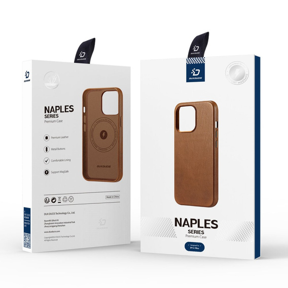 Etui do iPhone 14, Dux Ducis Max Naples, brązowe