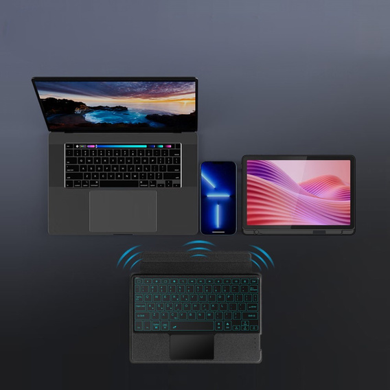 Etui z klawiaturą do Lenovo Tab 10.1 (2025), czarne