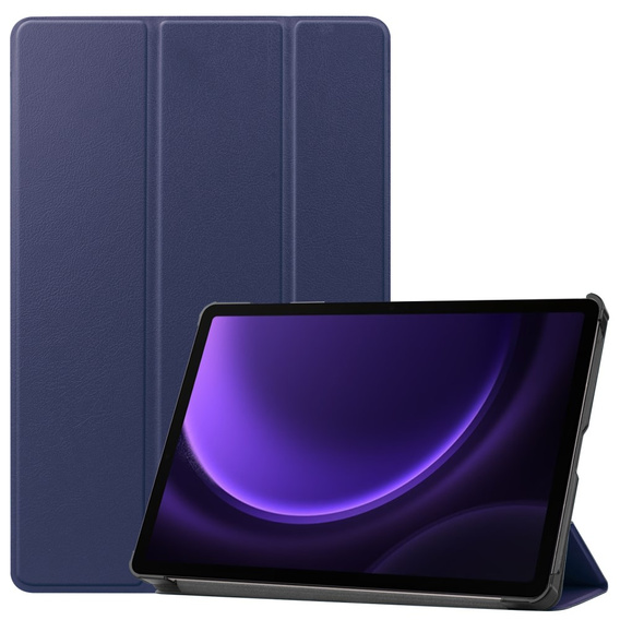 Etui do Samsung Galaxy Tab S10 Lite / S10 FE / S9 FE, Tri-fold, z miejscem na rysik, granatowe