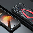 Etui LUPHIE 360' ze Szkłem Hartowanym do iPhone 15, czarne / czerwone