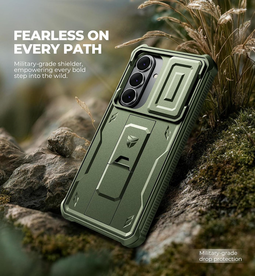 Etui pancerne do Samsung Galaxy S26 Plus, Dexnor Full Body (Two Frames), zielone