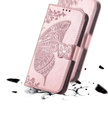 Etui z klapką do Infinix Hot 50i 4G, Butterfly, różowe rose gold