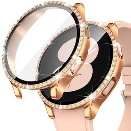 2w1 Etui + Szkło Hartowane do Samsung Galaxy Watch 6 44mm, Różowe Złoto