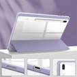 Etui do Samsung Galaxy Tab S10 FE+ Plus, Smartcase Hybrid, z miejscem na rysik, Marble fioletowe