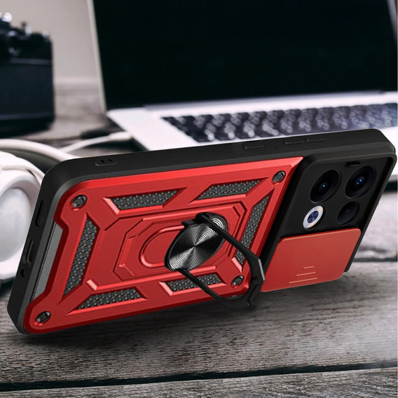 Etui pancerne do Oppo Reno 13, CamShield Slide, czerwone