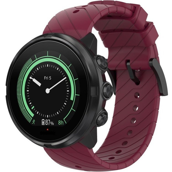 Pasek Silikonowy do Suunto 9 24 mm - Wine Red