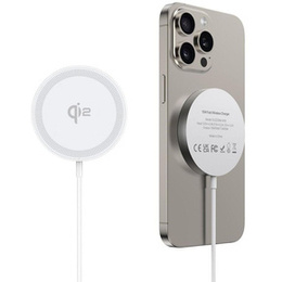 DUZZONA  Qi2 15W  Bezprzewodowa ładowarka indukcyjna do MagSafe,W18, biała